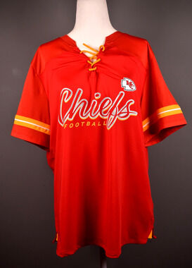 Kansas City Chiefs Women's Pullover Rhinestone NFL XL Shirt Laces NEW